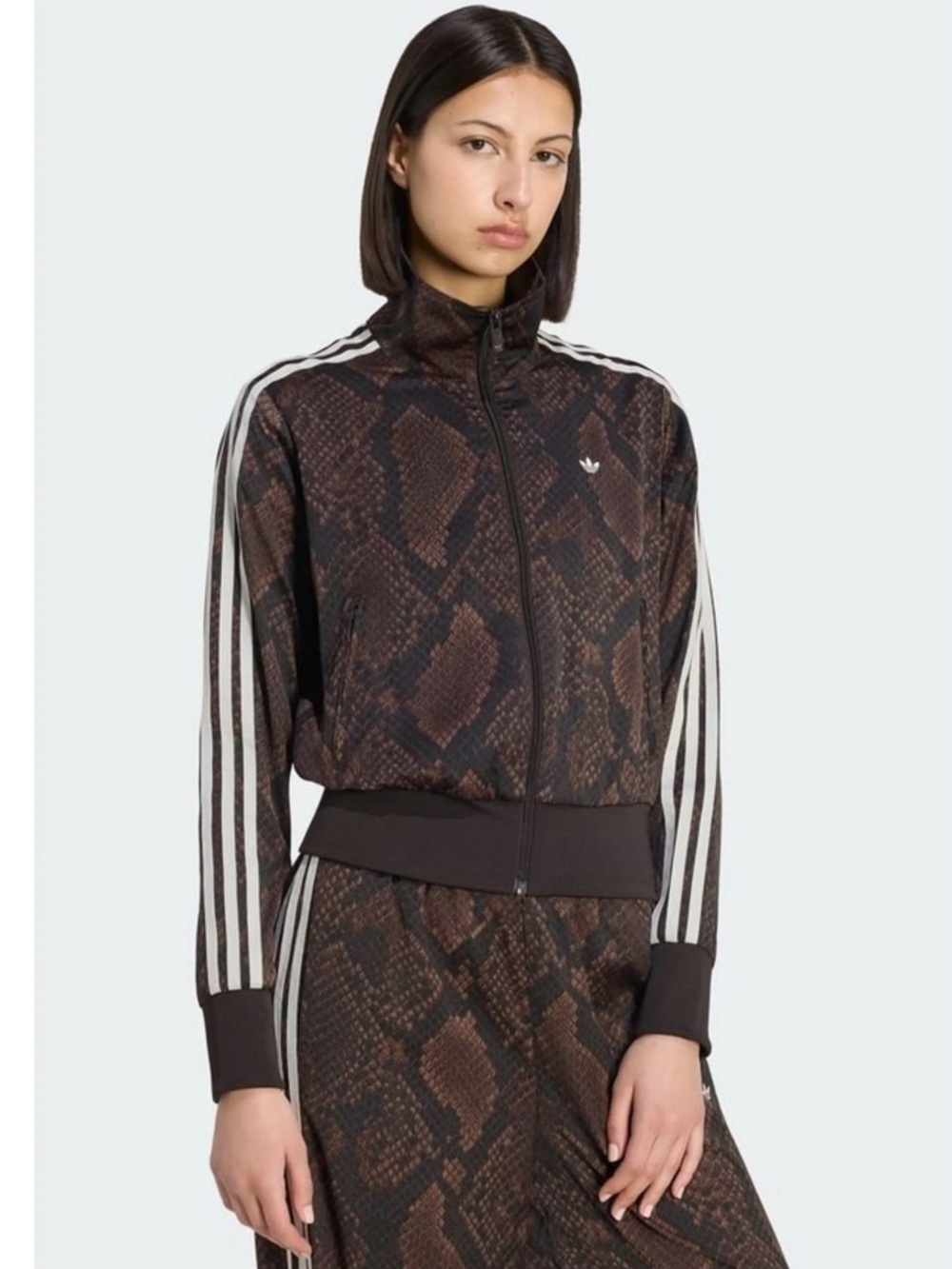 Adidas Women's Firebird Satin Snakeprint Track Jacket & Skirt Set - L